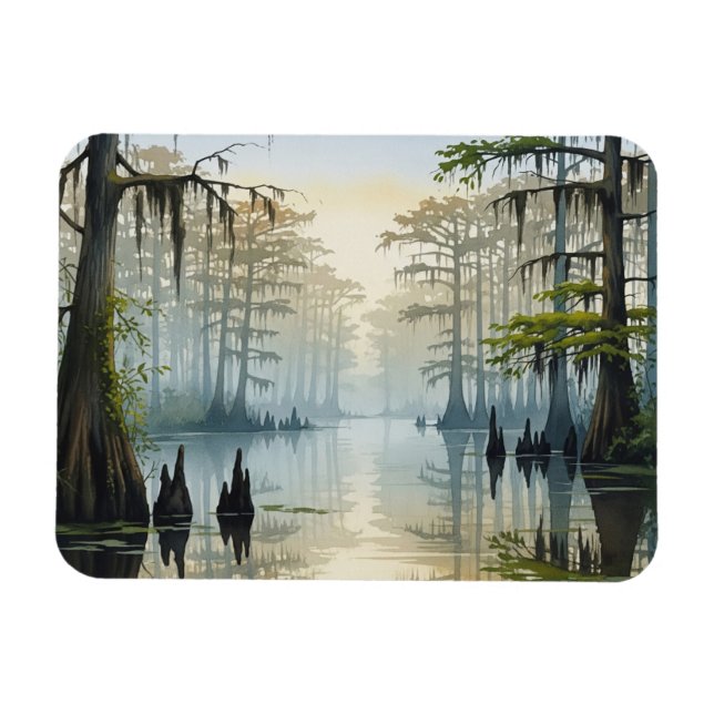 Dimma Congaree nationalpark South Carolina Magnet (Horisontell)