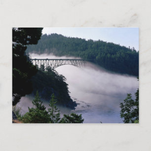 Dimma driver under Deception Pass-bron vid Vykort
