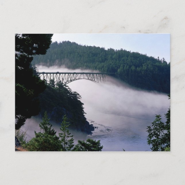 Dimma driver under Deception Pass-bron vid Vykort (Framsida)