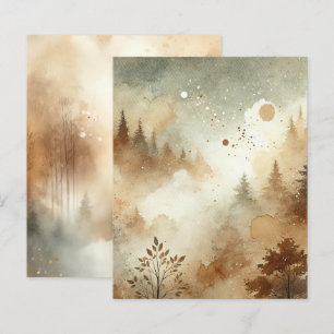 Dimma Höst Akvarell Skog Scrapbookpapper