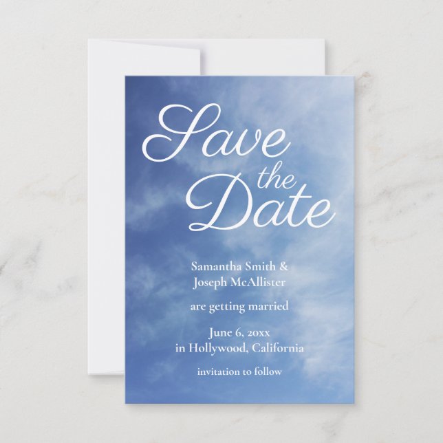 Dimma Moln Blå Himmel Foto Spara Datum Inbjudningar (Framsida)