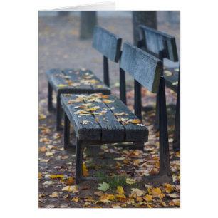 Dimma morgon parkbänk, Tyskland Hälsningskort