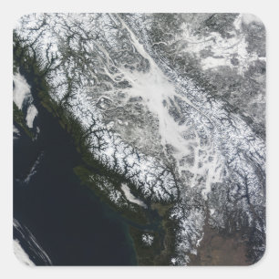 Dimma och insnöade British Columbia Fyrkantigt Klistermärke