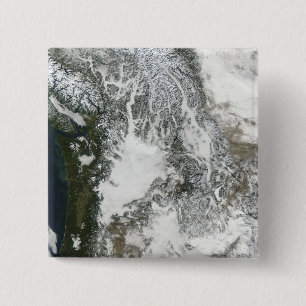 Dimma och insnöat den Stillahavs- northwesten Knapp