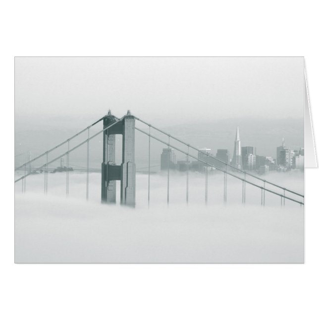 Dimma rullar in över San Francisco-bukten 2 Hälsningskort (Framsidan Horizontal)