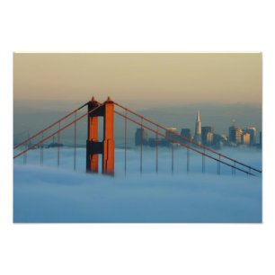 Dimma rullar in över San Francisco-bukten Fototryck