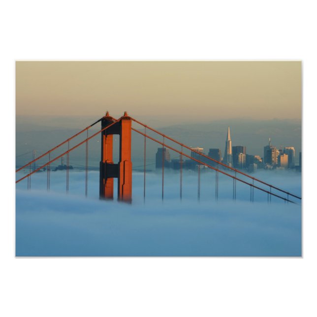 Dimma rullar in över San Francisco-bukten Fototryck (Framsidan)