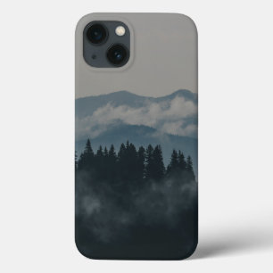 Dimma skog berg landskap iphone 13 fodral.