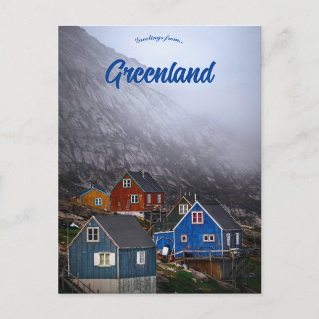 Dimma sveper genom Kullorsuaq Grönland Vykort (Framsida)