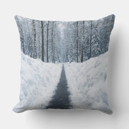 Dimma Vinter Skog Stig Vinter Landskap Kudde