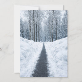 Dimma Vinter Skogsväg Vinterlandskap Magnetisk Inbjudningskort