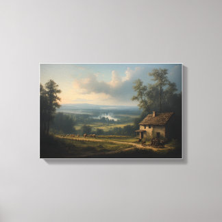 Dimman över morgonvingården canvastryck