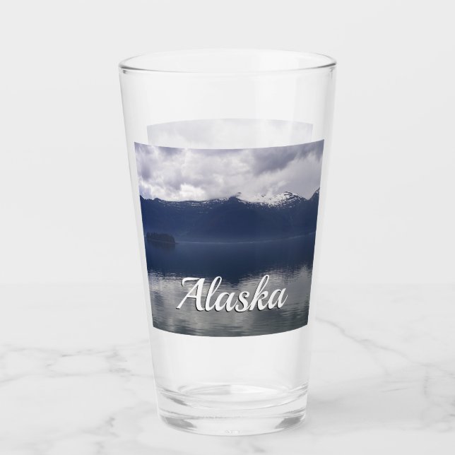 Dimmig Alaskansk sjö i nyanser av blått Glaskopp (Framsida)
