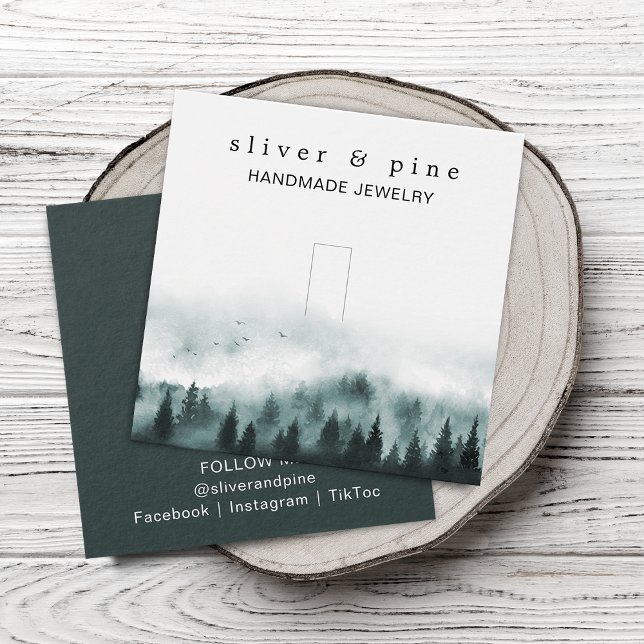 Dimmig berg ring displaykort fyrkantigt visitkort (Misty Mountain Ring Display Card)