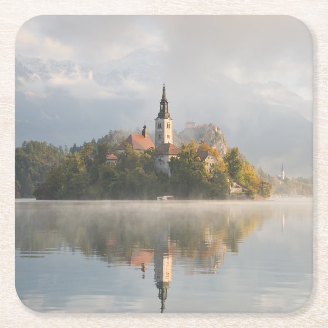 Dimmig blödd sjösoluppgångkustfartyg underlägg papper kvadrat (Framsidan)