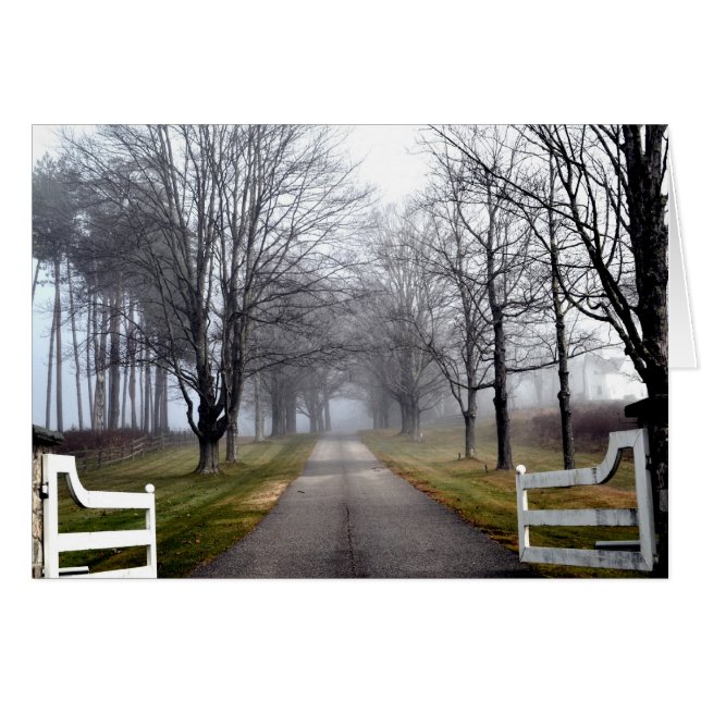 Dimmig morgonvälkomnande hälsningskort (Framsidan Horizontal)