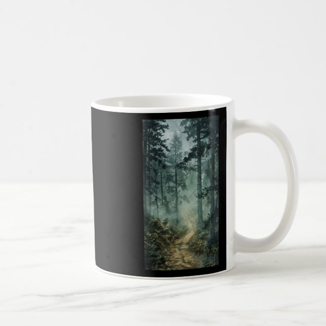 Dimmig natur skog dimma träd natur  kaffemugg (Höger)