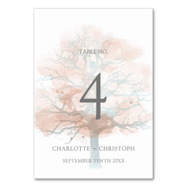 Dimmig trädbordnummer bordsnummer (Framsidan)