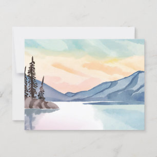 Dimmiga berg Lake Tahoe Akvarell Vykort