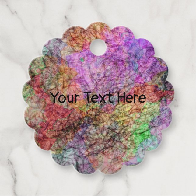 Dimmiga färger för färgrik vattenfärgLookabstrakt Gåvor Etiketter (Framsida)