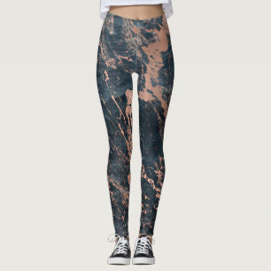 Dimmiga lantliga blått & rosa guld- rosa Glam Leggings