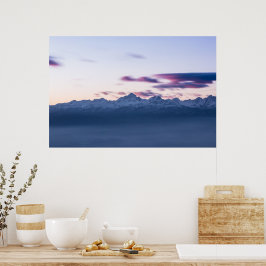 Dimmiga moln ovanför berget Triglav, Slovenien Poster