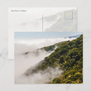 Dimmiga moln över kullar, Fanal-skogen, Madeira Vykort