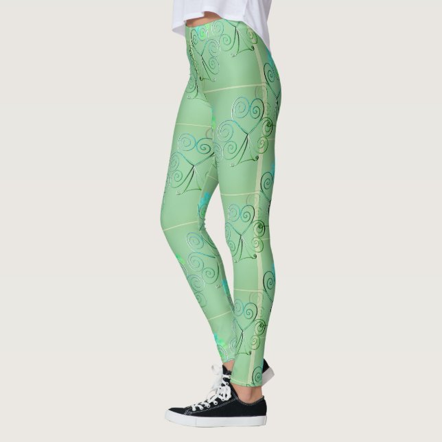 Dimmiga Shamrocks  Leggings (Vänster)