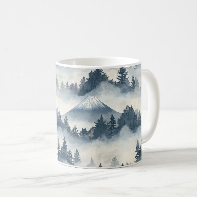 Dimmiga toppar – Vattenfärgslandskap med berg (2) Kaffemugg (Framsida höger)