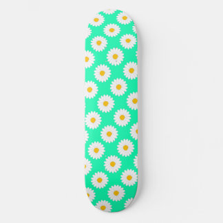 Dimmigt Daisy Blommönster Aqua Skateboard Bräda 21,5 Cm