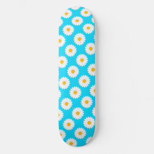 Dimmigt Daisy Blommönster Himmelblå Skateboard