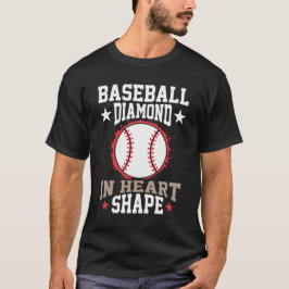 Dimond In Heart Shape Baseball T Shirt