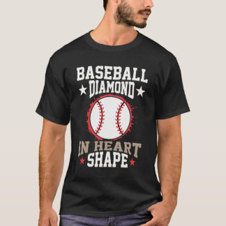 Dimond In Heart Shape Baseball T Shirt