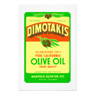 Dimotakis Family Olive Oil Co. Manteca, CA Fototryck