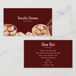 Dimsum, vattenfärg visitkort