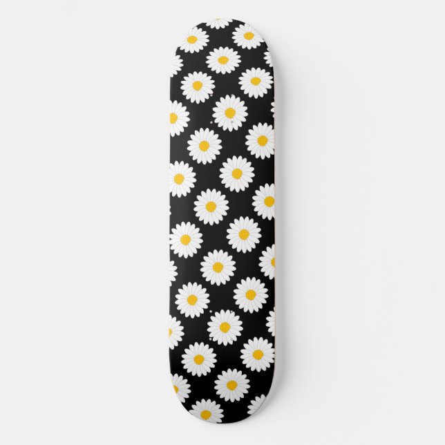 Dimt Daisy Blommönster Svart Skateboard Bräda 20 Cm (Framsida)