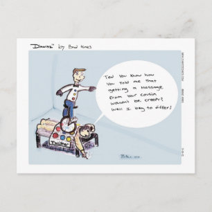 Dimwitz Unicycle Massage Postcard, av Brad Hines Vykort