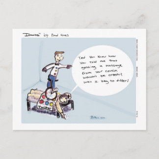 Dimwitz Unicycle Massage Postcard, av Brad Hines Vykort