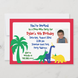 Din0-mite födelsedagsinbjudan inbjudningar