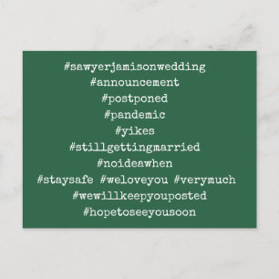 Din 12 främsta hashtags uppskjuten Grönt i Bröllop Vykort