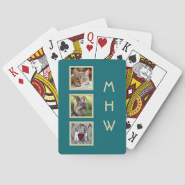 DIN 3 FOTO & monogram som leker kort Spel Kort
