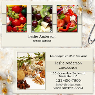 Din 4 bilder Dietist eller Nutritionist Elegant Visitkort