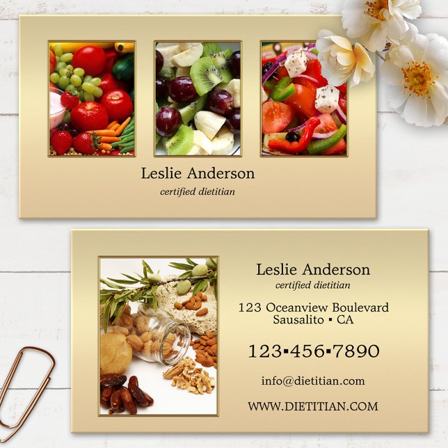 Din 4 bilder Dietist eller Nutritionist Visitkort (Skapare uppladdad)