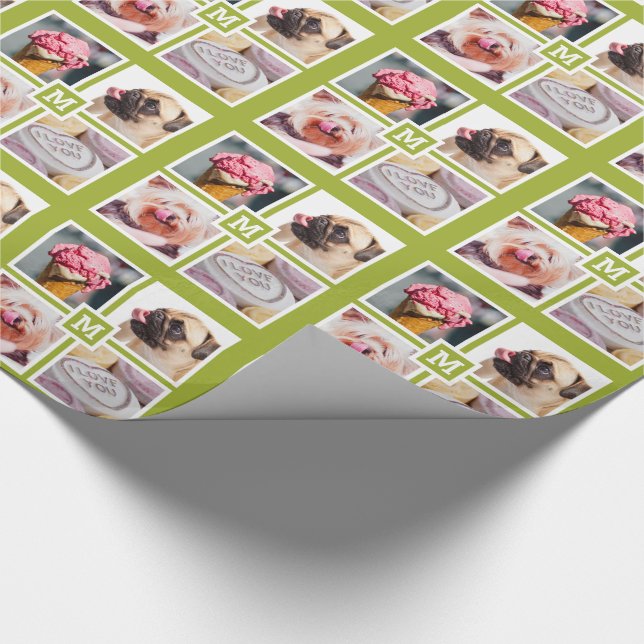 DIN 4 FOTOS- & MONOGRAM-pappra förpackning Presentpapper (Hörn)