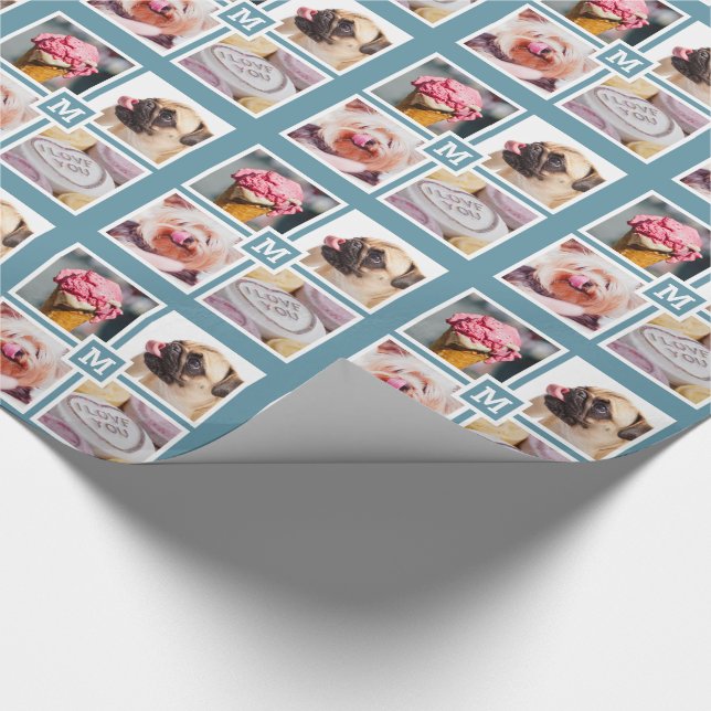 DIN 4 FOTOS- & MONOGRAM-pappra förpackning Presentpapper (Hörn)