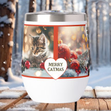 Din 4-kattfoto Kute Julisolerad Tumbler