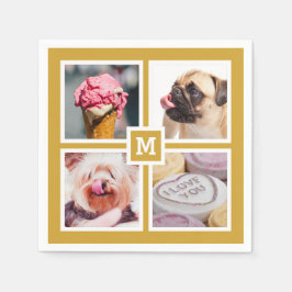 DIN 4 pappra PHOTOS & MONOGRAM-servetter Pappersservett