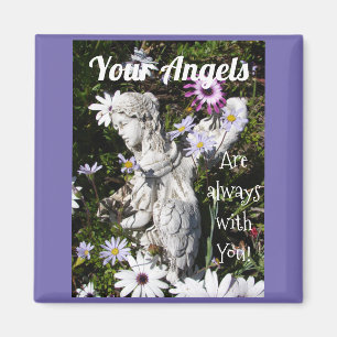 Din Änglar är alltid med din Blommigt Angel Magnet