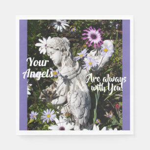 Din Änglar är alltid med din Blommigt Angel Pappersservett