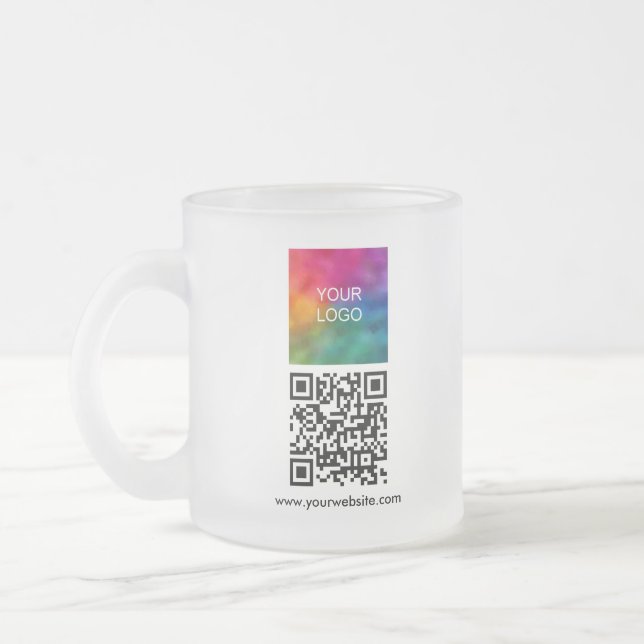 Din Anpassade Logotyp QR-kod Modern Mall Frostad Glasmugg (Vänster)